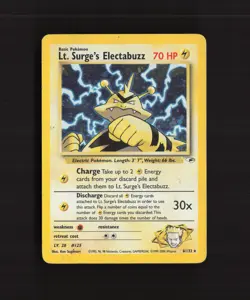 Lt. Surge's Electabuzz 6/132 WOTC Gym Heroes Holo Rare Pokemon Card DMG - Image 1