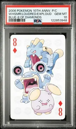 PSA 10 POKEMON PLAYING CARD WHISMUR LOUDRED EXPLOUD BLUE 8 10TH ANNIVERSARY 314 - Image 1