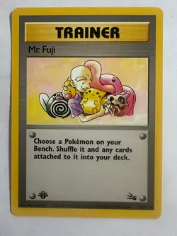 Mr. Fuji Trainer 58/62 - 1999 Fossil Set Pokemon Card NM/M (Never Played) - Image 1
