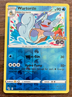 REVERSE HOLO Wartortle 016/078 - 2022 Pokemon Go Series Uncommon Card - CLEAN NM - Image 1