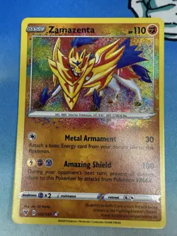 Zamazenta 102/185 Vivid Voltage Amazing Rare Pokemon Card - Image 1