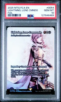 2025 MTG Final Fantasy LIGHTNING, LONE COMMANDO * Through The Ages FOIL * PSA 10 - Image 1