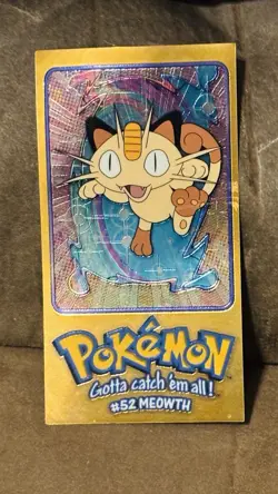 1999 Topps Pokemon Jumbo Meowth Chrome Holo Foil TV Card - Image 1