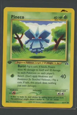 Pineco 1. Edition | Neo Discovery 61/75 | Pokemon Karte Englisch Near Mint 2001 - Image 1