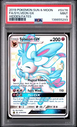 Pokemon Sylveon GX SV76/SV94 Full Art SWSH Hidden Fates PSA 9 MINT - Image 1