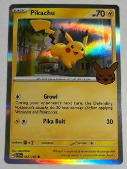 2023 Pokemon Pikachu 62/193 Trick or Trade Holo - Image 1