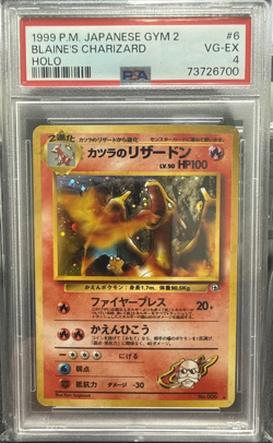 1999 Pokemon Japanese Gym 2 #6 Blaine's Charizard Holo PSA 4 - Image 1