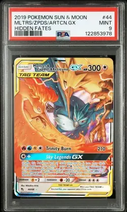 PSA 9 POKEMON ENGLISH MOLTRES ZAPDOS ARTICUNO GX 44/68 HIDDEN FATES 2019 433 - Image 1