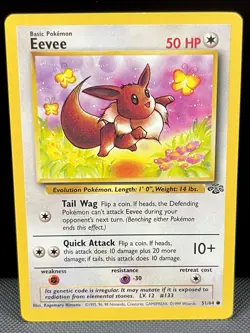 Eevee #51/64 - Unlimited - Common - Pokemon TCG - Jungle - LP - Image 1