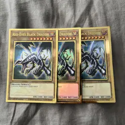 Yugioh Red Eyes Black Dragon MAGO Maximum Gold Rare 1st Edition 3X - Image 1