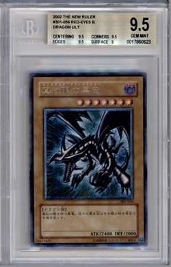 BGS 9.5 YU-GI-OH! JAPANESE RED EYES BLACK DRAGON 301-056 NEW RULER ULTI 2002 916 - Image 1