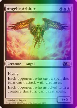MTG Magic the Gathering Angelic Arbiter (4/255) Magic 2011 MP FOIL - Image 1