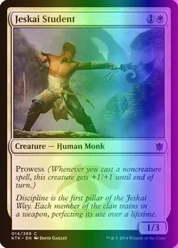 MTG Magic the Gathering Jeskai Student (14/282) Khans of Tarkir LP FOIL - Image 1