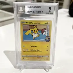 Beckett 9 Pikachu on the Ball BGS Pokemon Futsal 2020 001/005 MINT Pokemon Promo - Image 1