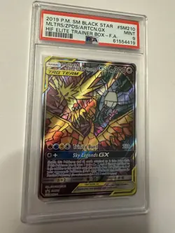 2019 POKEMON SM210 BLACK STAR PROMO FULL ART/MOLTRES ZAPDOS & ARTICUNO GX PSA 9 - Image 1