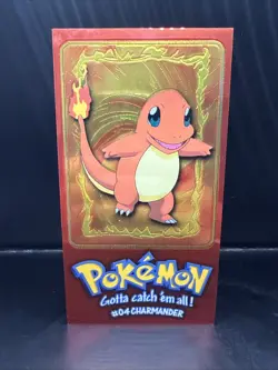 Pokemon Charmander 4 of 5 Topps 1999 Chrome Oversized Box Topper Series 1 - Image 1