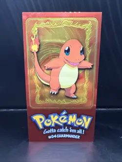 Pokemon Charmander 4 of 5 Topps 1999 Chrome Oversized Box Topper Series 1 - Image 2