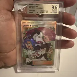 2019 POKEMON SUN & MOON HIDDEN FATES #68 FULL ART/JESSIE & JAMES BGS 9.5 - Image 1