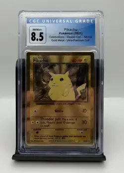 Pokemon Pikachu 58/102 Gold Metal Celebrations Ultra Premium Collection CGC 8.5 - Image 1