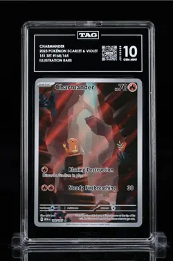 CHARMANDER 2023 Pokemon 151 Illustration Rare #168/165 TAG 10 GEM MINT - Image 1