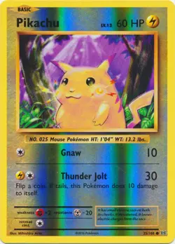 Lightly Played Pikachu - 35/108 - Common - Reverse Holo Pokemon Evolutions - Image 1