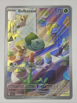 Bulbasaur 143/142 Pokemon TCG SV07 Stellar Crown Illustration Rare Full Art Holo - Image 1