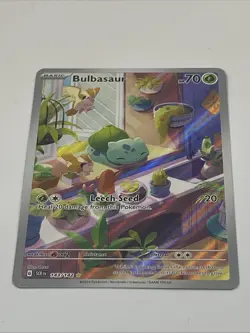 Bulbasaur 143/142 Pokemon TCG SV07 Stellar Crown Illustration Rare Full Art Holo - Image 2
