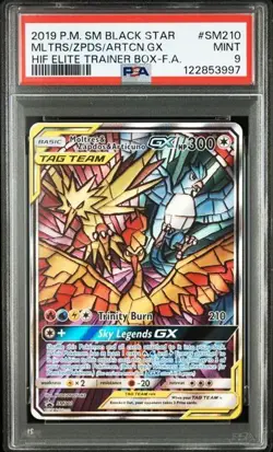 PSA 9 POKEMON ENGLISH MOLTRES ZAPDOS ARTICUNO GX SM210 HIDDEN FATES PROMO 434 - Image 1