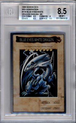BGS 8.5 YU-GI-OH! JAPANESE BLUE EYES WHITE DRAGON GENERATION BANDAI OCG 1998 918 - Image 1