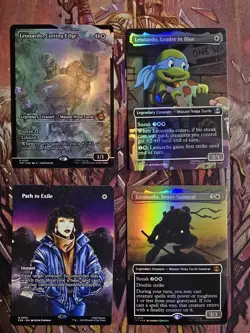 Mtg Tmnt Leonardo, Cutting Edge - Foil - Showcase Plus Bonus Cards Path To Ex. - Image 1