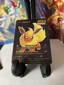 Pokemon Flareon V Black Foil 🔥Fan Art 🔥Card 169/203 N/M - Image 1