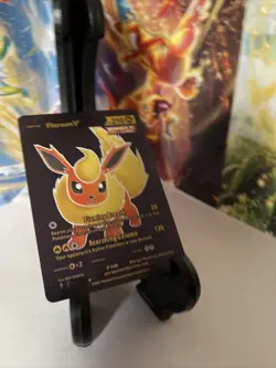 Pokemon Flareon V Black Foil 🔥Fan Art 🔥Card 169/203 N/M - Image 3