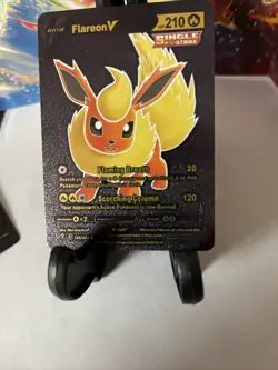 Pokemon Flareon V Black Foil 🔥Fan Art 🔥Card 169/203 N/M - Image 4