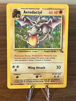 Aerodactyl - 1/62 - Pokemon Fossil Unlimited Holo Rare Card WOTC NM/LP - Image 1
