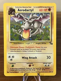 Aerodactyl - 1/62 - Pokemon Fossil Unlimited Holo Rare Card WOTC NM/LP - Image 2
