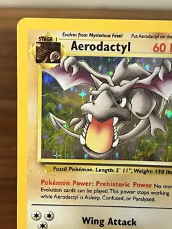Aerodactyl - 1/62 - Pokemon Fossil Unlimited Holo Rare Card WOTC NM/LP - Image 3