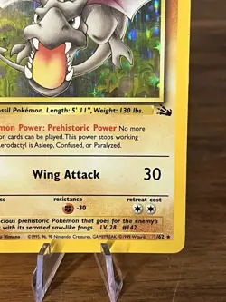Aerodactyl - 1/62 - Pokemon Fossil Unlimited Holo Rare Card WOTC NM/LP - Image 5