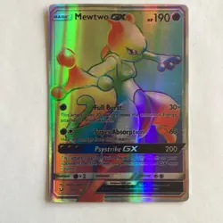 Pokemon Mewtwo GX Secret Rare Full Art Holo Shining Legends 76/73 190 HP Card - Image 1