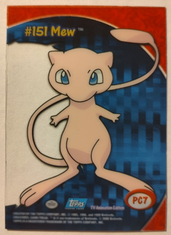 2000 TOPPS POKEMON TV ANIMATION CLEAR CARDS MEW #PC 7 - Image 2