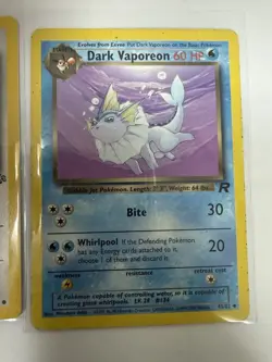 Pokemon TCG Team Rocket Eevee 51/64 & Dark Vaporeon 45/82 Card Lot 1999 English - Image 3