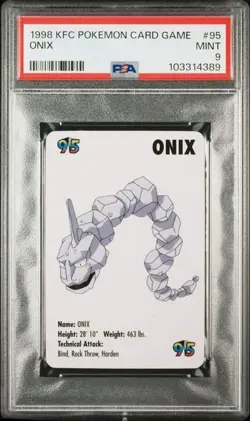 PSA 9 POKEMON ENGLISH ONIX #95 KFC POKEMON CARD GAME MINT 550 - Image 1