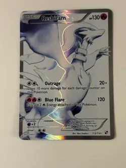 Pokemon TCG Reshiram Black & White Full Art Ultra Rare Holo Card 113/114 - Image 1
