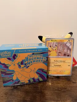 Pokemon Ascended Heroes ETB (Sealed) with Pikachu At The Museum Jumbo Promo Card - Image 1
