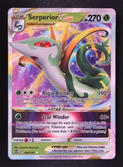 Serperior VSTAR 008/195 - Pokemon Silver Tempest Holo Rare VSTAR Card - Image 1