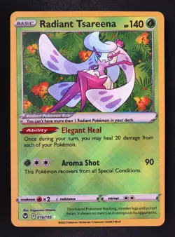 Radiant Tsareena 016/195 - Pokemon Silver Tempest Radiant Rare Card - Image 1