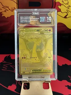 Mega Charizard X ex Gold Phantasmal Flames 130/94 Mega Hyper Rare Card TAG 10 - Image 1