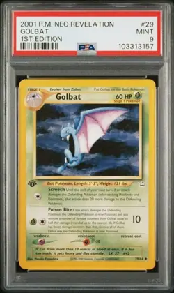 PSA 9 POKEMON ENGLISH 1ED GOLBAT 29/64 NEO REVELATION 2001 MINT 438 - Image 1