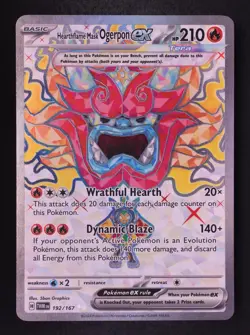 Hearthflame Mask Ogerpon ex 192/167 - Pokemon Twilight Masquerade Ultra Rare - Image 1