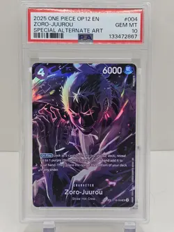 One Piece Op12 English Zoro-juurou Sp Alternate Art Graded Psa 10 - Image 1