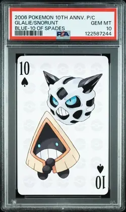 PSA 10 POKEMON PLAYING CARD GLALIE SNORUNT BLUE 10 10TH ANNIVERSARY POP 4 320 - Image 1